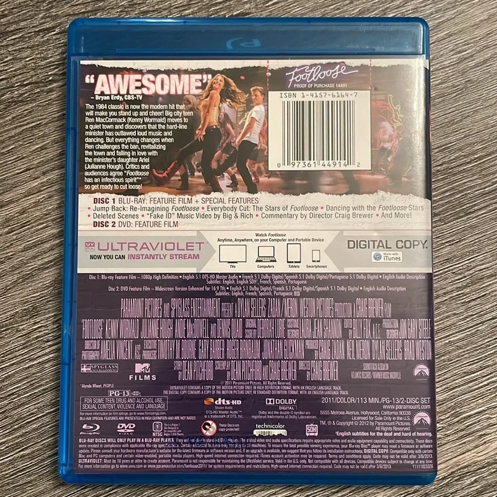 Footloose (2011) DVD/Blu-ray / BUNDLE AND SAVE ON MOVIES - Picture 2 of 11